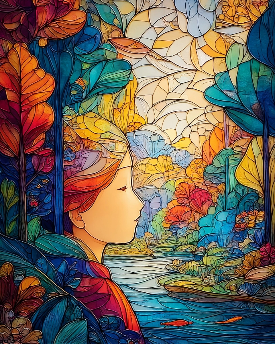 Midjourney SREF 3454 Stained Glass Dreams — sample image 4