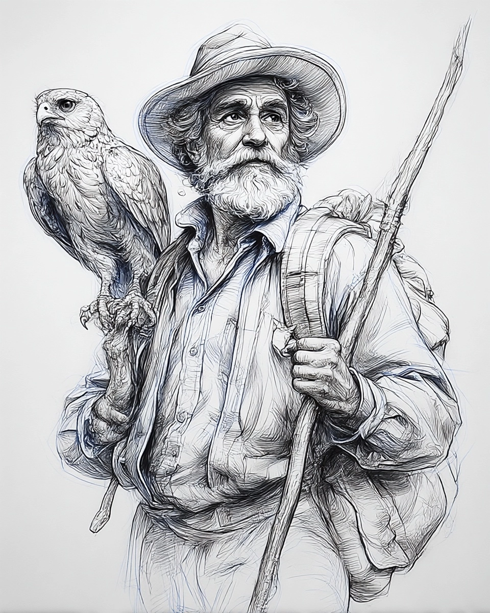Midjourney SREF 3456 Wilderness Wanderer — Ink & Manga Elegant