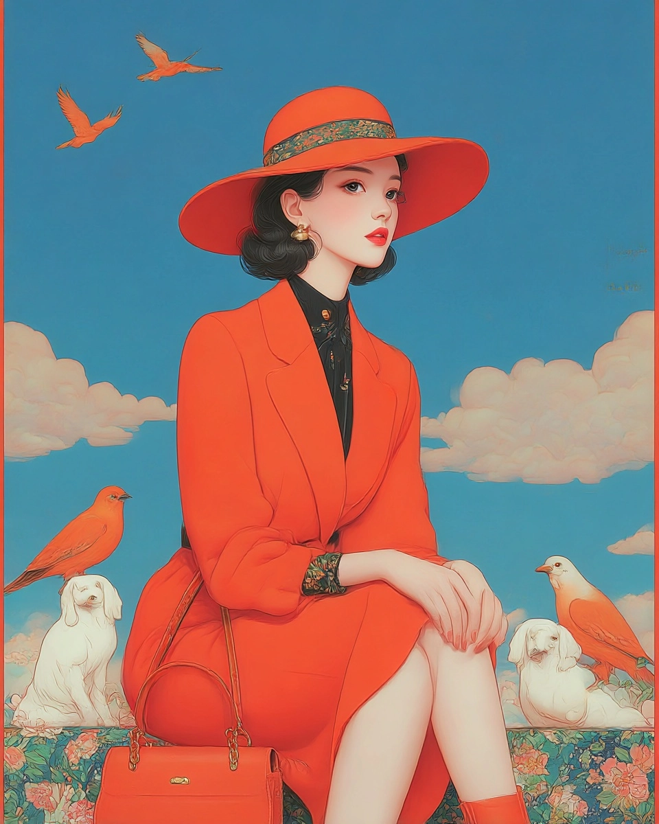 Midjourney SREF 3501 Crimson Garden Elegance — sample image 4