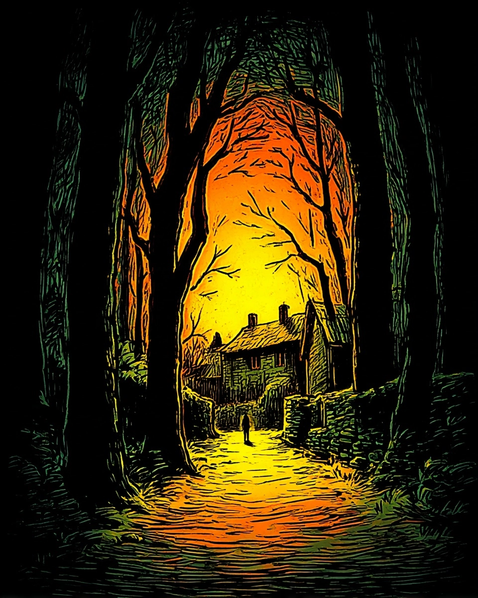 Midjourney SREF 3550 Haunted Passage — sample image 3
