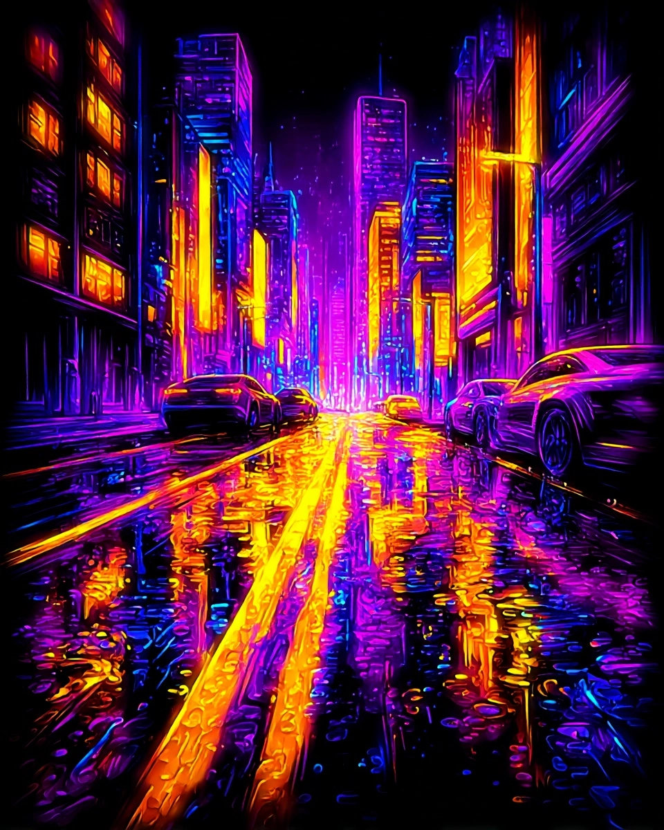 Midjourney SREF 3662 Neon Pulse City — Cyberpunk Futuristic