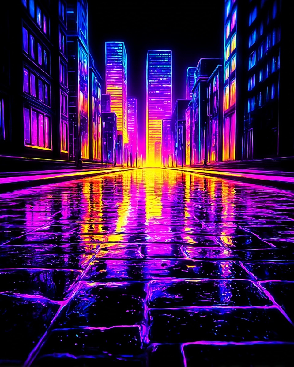 Midjourney SREF 3662 Neon Pulse City — sample image 4