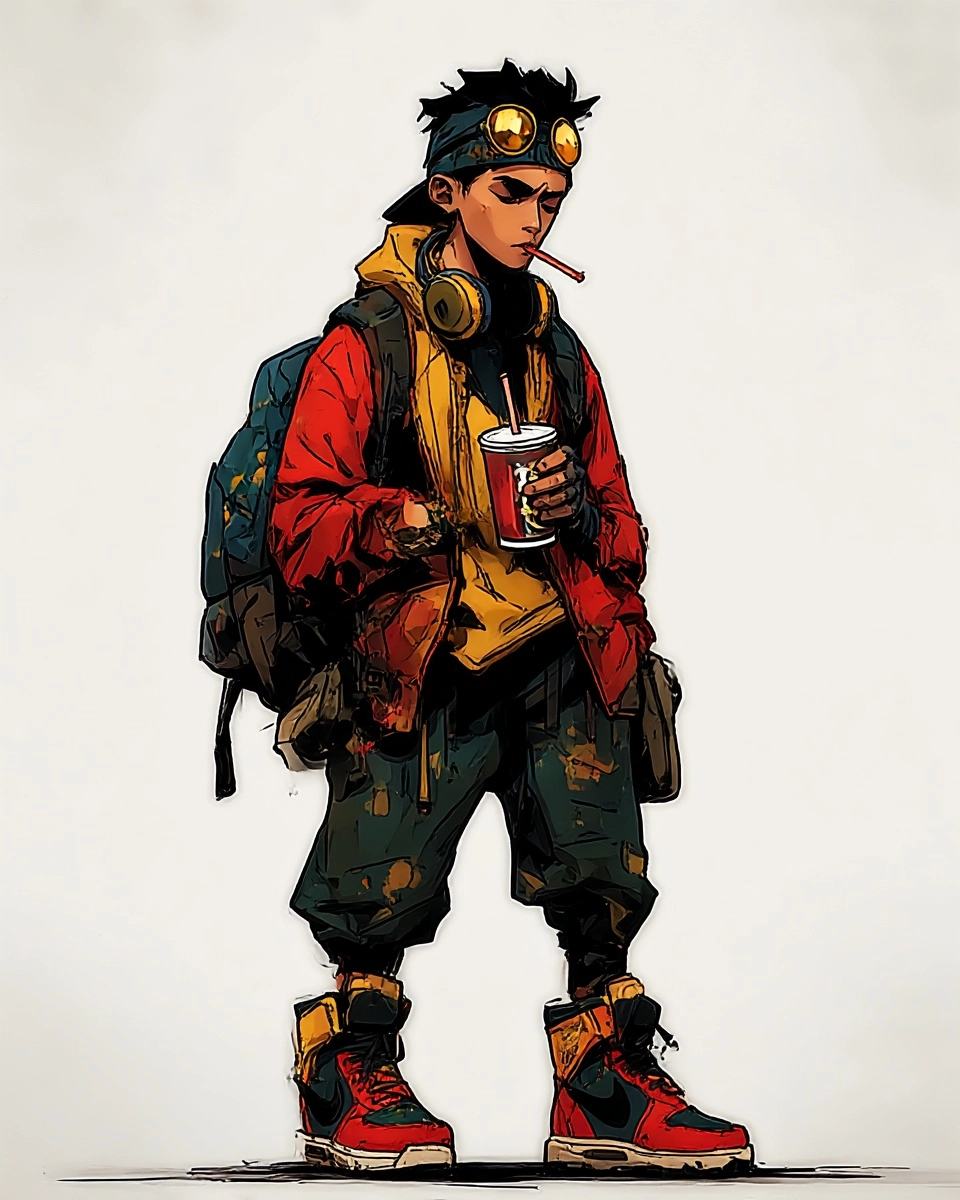 Midjourney SREF 3675 Urban Wanderer — Digital Illustration Mysterious