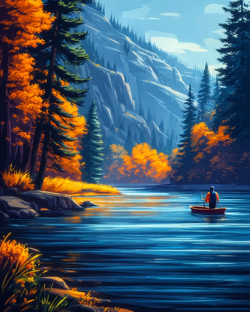 Midjourney SREF 3704 Autumn's Azure Dream — sample image 3