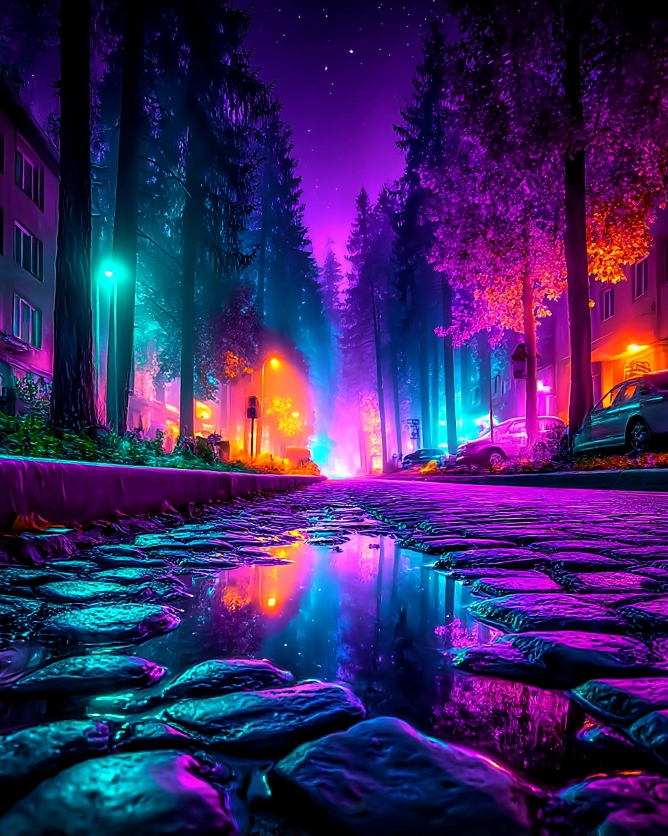 Midjourney SREF 3718 Neon Dreams — sample image 4