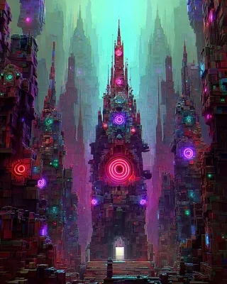 Midjourney SREF 372 Neon Ruins — sample image 2