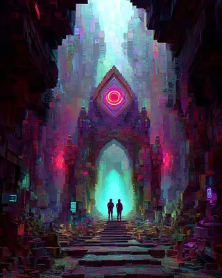 Midjourney SREF 372 Neon Ruins — sample image 4