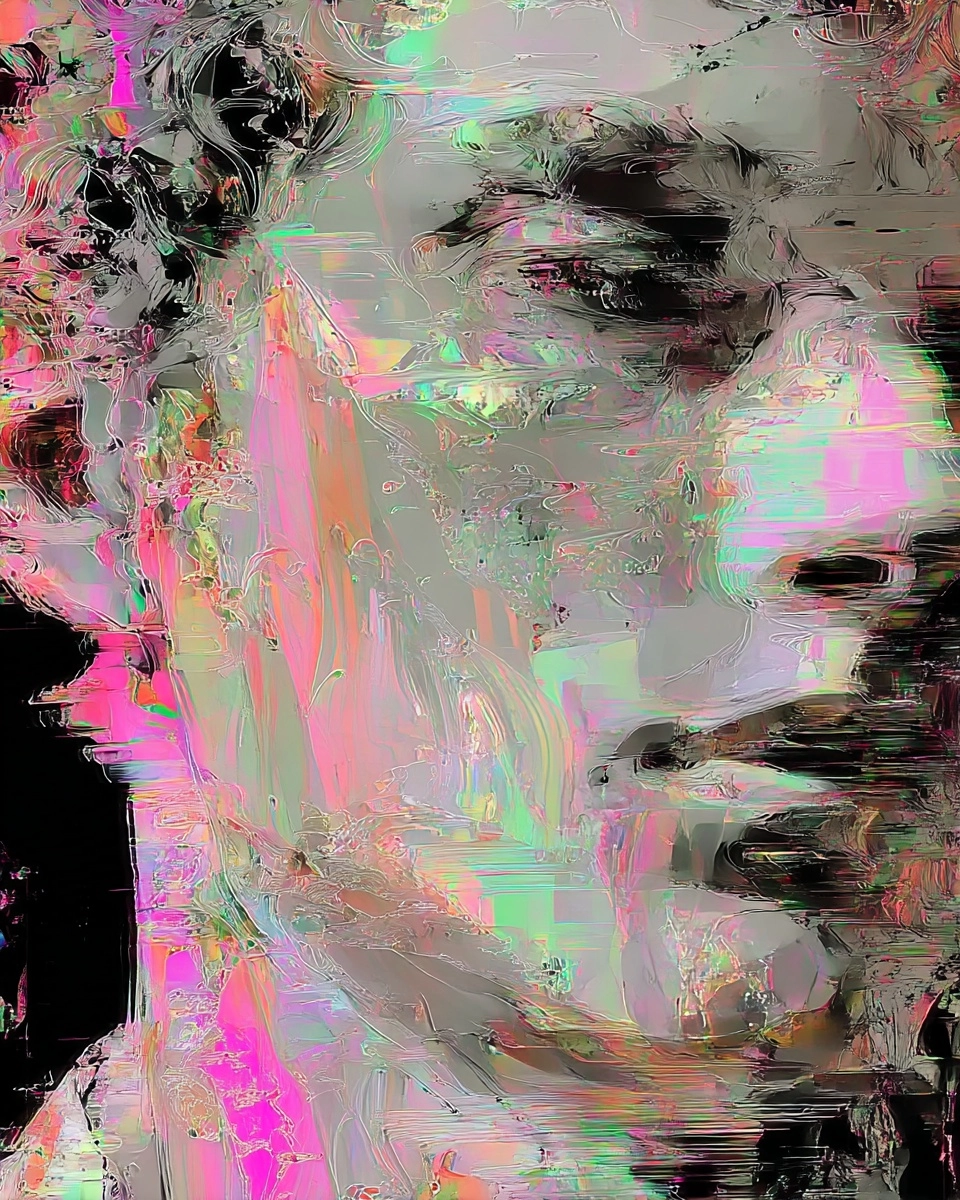 Midjourney SREF 3815 Neon Glitch Portrait — sample image 2