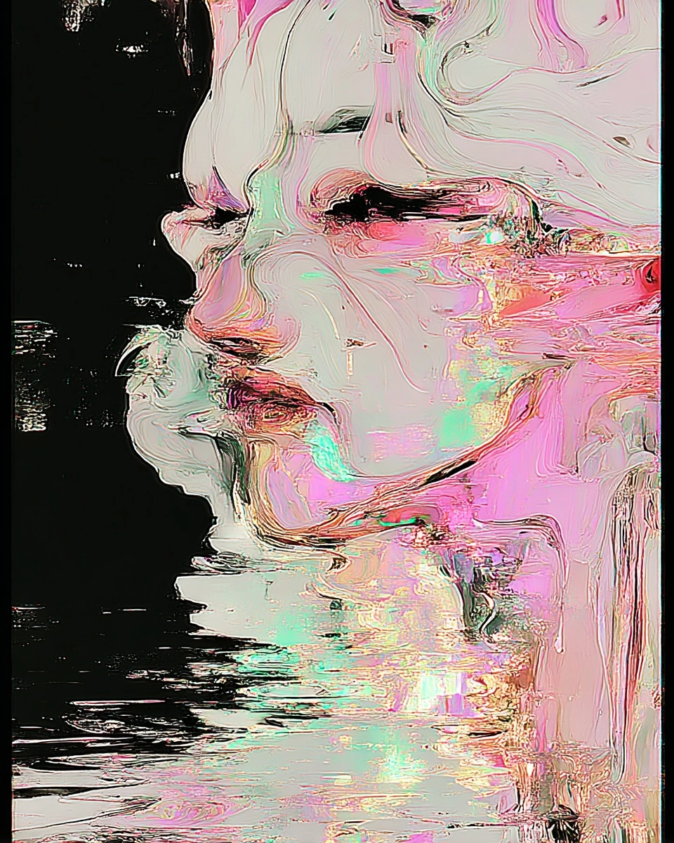 Midjourney SREF 3815 Neon Glitch Portrait — sample image 3