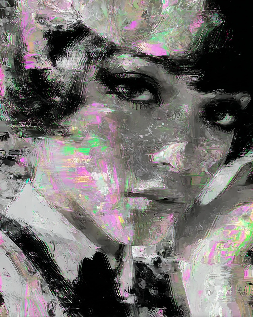 Midjourney SREF 3815 Neon Glitch Portrait — sample image 4