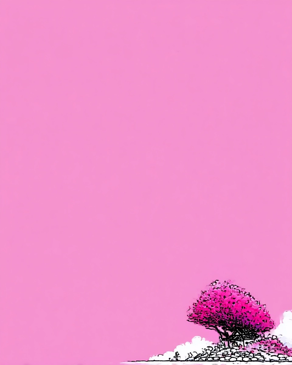 Midjourney SREF 3823 Pink Solitude Series — Minimalist Whimsical
