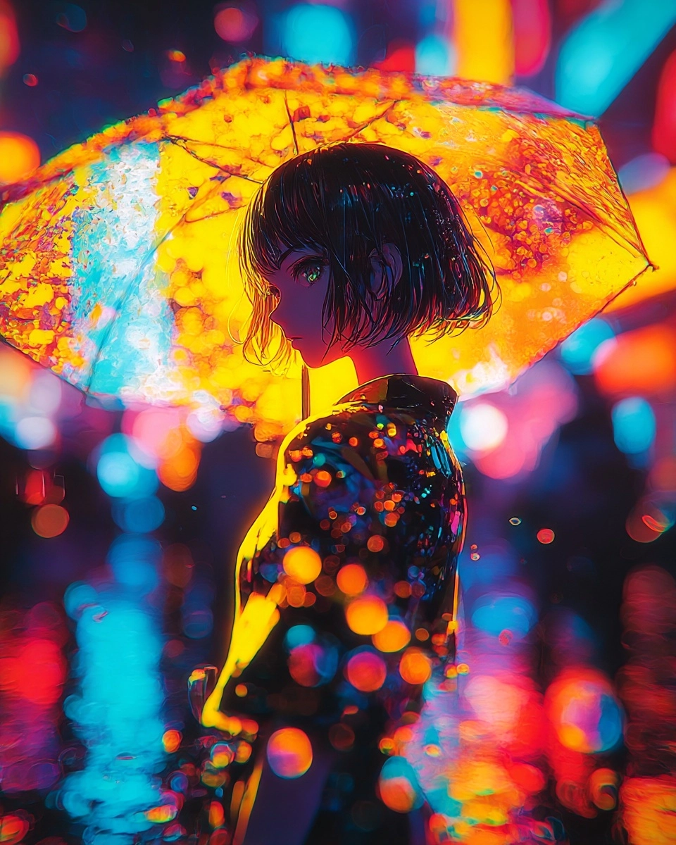 Midjourney SREF 3851 Neon Dreams — Digital Illustration Futuristic