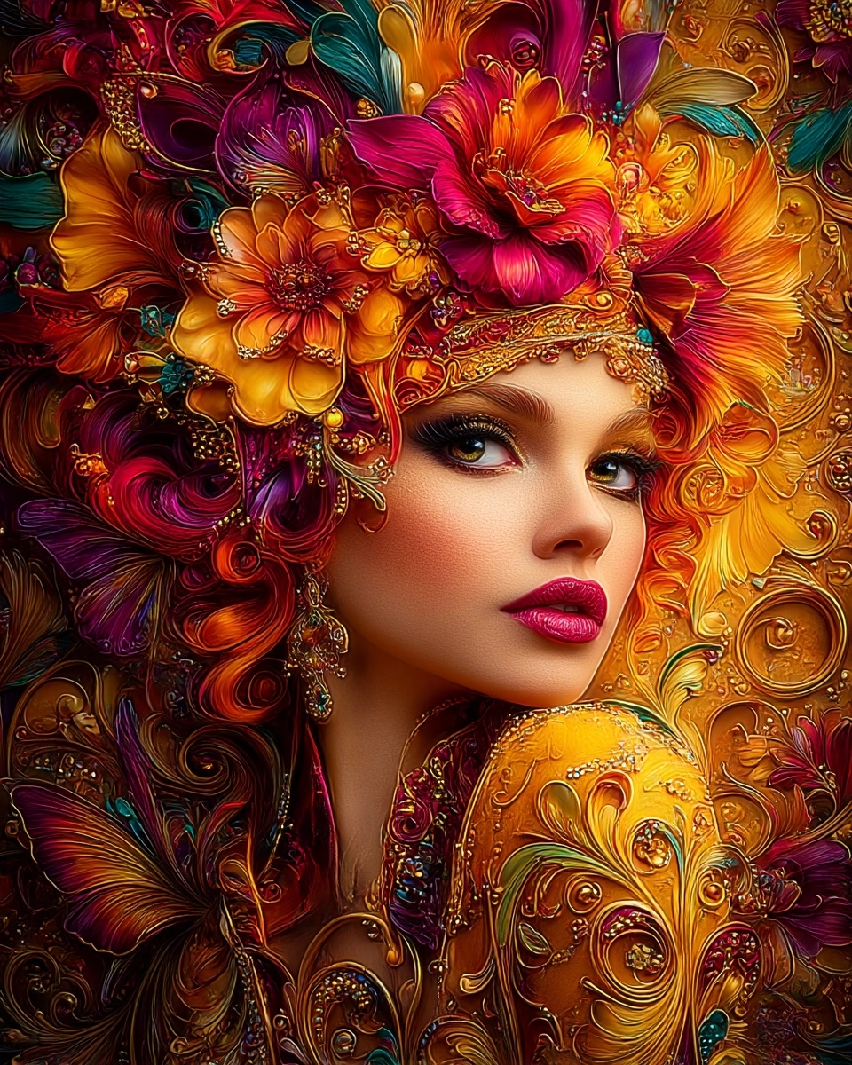 Midjourney SREF 3855 Floral Enchantress — sample image 2