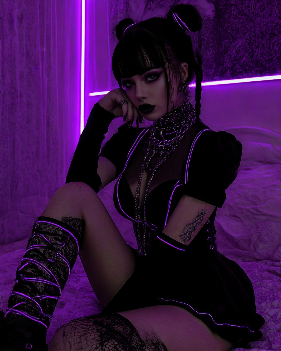 Midjourney SREF 3879 Neon Rebellion — sample image 4
