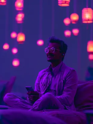 Midjourney SREF 4001 Neon Reverie — sample image 2
