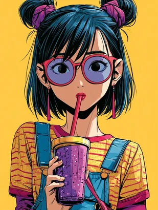 Midjourney SREF 4006 Neon Youth Chronicles — sample image 2