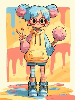 Midjourney SREF 4008 Pastel Dreams Girl — sample image 2