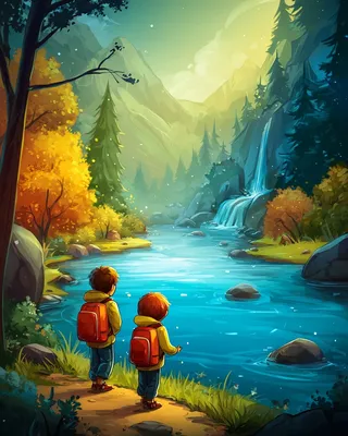 Midjourney SREF 406 Adventure's Golden Hour — Digital Illustration Whimsical