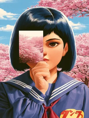 Midjourney SREF 4087 Ethereal Schoolgirl — Digital Illustration Whimsical