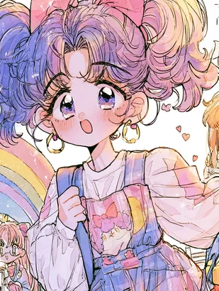 Midjourney SREF 4100 Rainbow Dreams — Anime Whimsical