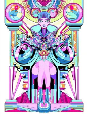 Midjourney SREF 4156 Cyber Divine Priestess — sample image 4
