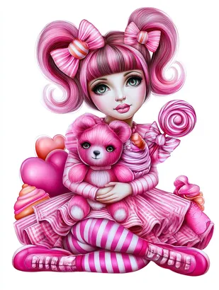 Midjourney SREF 4173 Pink Candy Dreams — sample image 3