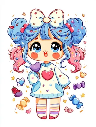 Midjourney SREF 4285 Candy Dreams Girl — sample image 2