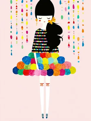 Midjourney SREF 4367 Confetti Girl — sample image 4