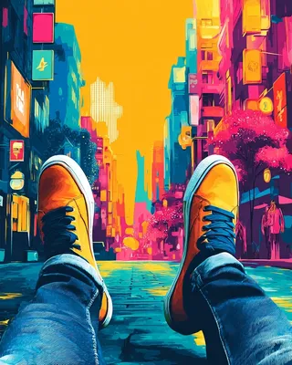 Midjourney SREF 445 Neon Urban Dreams — sample image 4