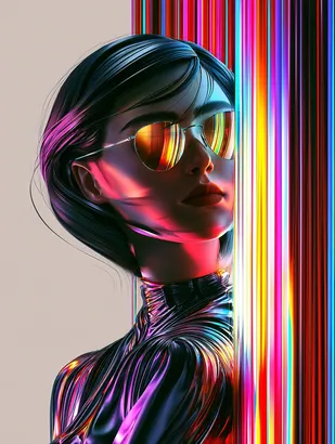 Midjourney SREF 4500 Neon Prism Youth — sample image 3