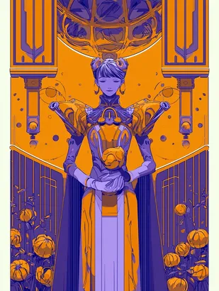 Midjourney SREF 4505 Cosmic Priestess — sample image 4