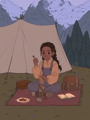Midjourney SREF 4533 Wilderness Wanderer — Digital Illustration Whimsical