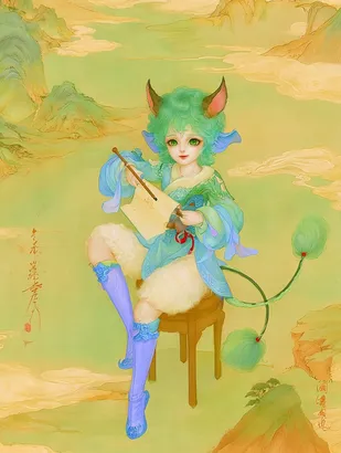 Midjourney SREF 4622 Ethereal Feline Muse — sample image 3