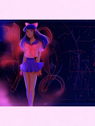 Midjourney SREF 4646 Neon Wanderer — sample image 2