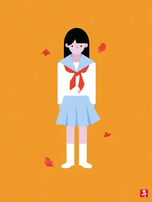 Midjourney SREF 4648 Autumn Schoolgirl — Minimalist Whimsical