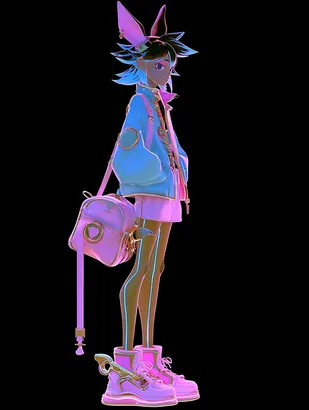 Midjourney SREF 4692 Neon Bunny Warrior — sample image 2