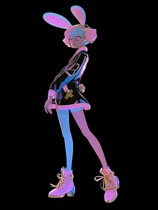Midjourney SREF 4692 Neon Bunny Warrior — sample image 3