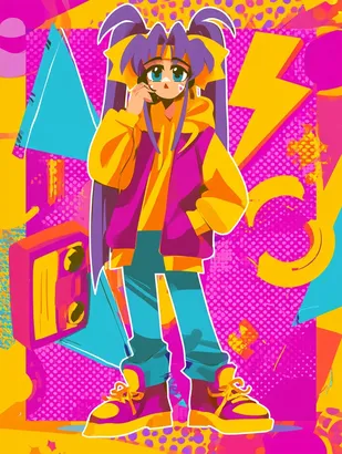 Midjourney SREF 4709 Neon Rebellion — sample image 3