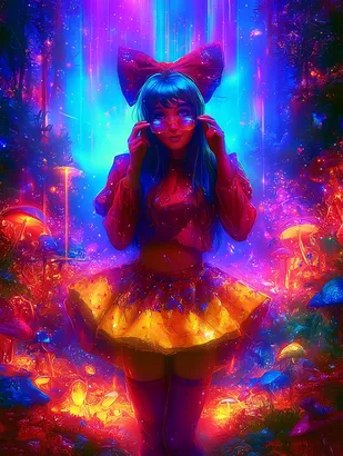 Midjourney SREF 4718 Neon Reverie — sample image 2