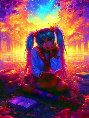 Midjourney SREF 4718 Neon Reverie — sample image 3