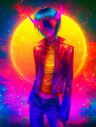 Midjourney SREF 4718 Neon Reverie — sample image 4