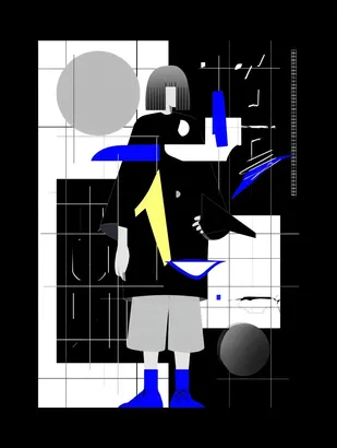 Midjourney SREF 4743 Geometric Wanderers — sample image 2