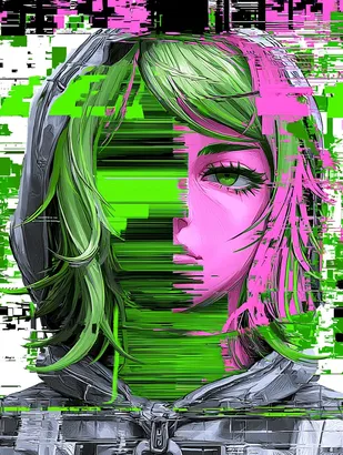 Midjourney SREF 4775 Digital Glitch Vortex — sample image 2