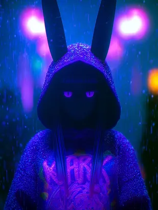 Midjourney SREF 4817 Neon Entities — Cyberpunk Mysterious