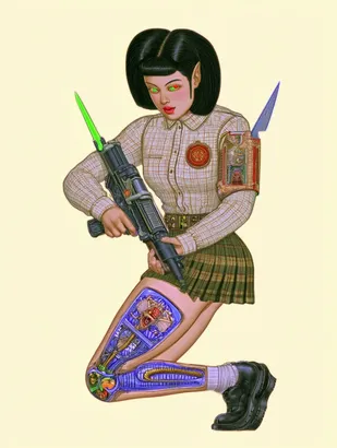 Midjourney SREF 4841 Biomechanical Warriors — sample image 3