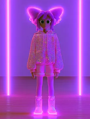SREF 4843 Neon Glitter Girl