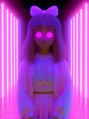 Midjourney SREF 4843 Neon Glitter Girl — sample image 2