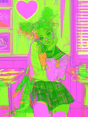 Midjourney SREF 4893 Neon Dreamgirl — sample image 2