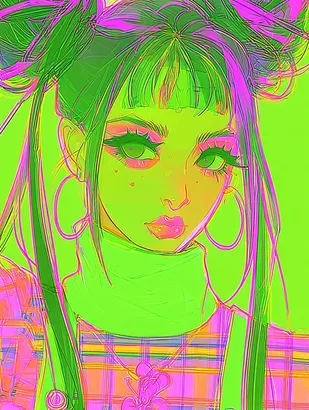 Midjourney SREF 4893 Neon Dreamgirl — sample image 3