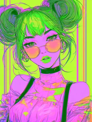 Midjourney SREF 4893 Neon Dreamgirl — sample image 4